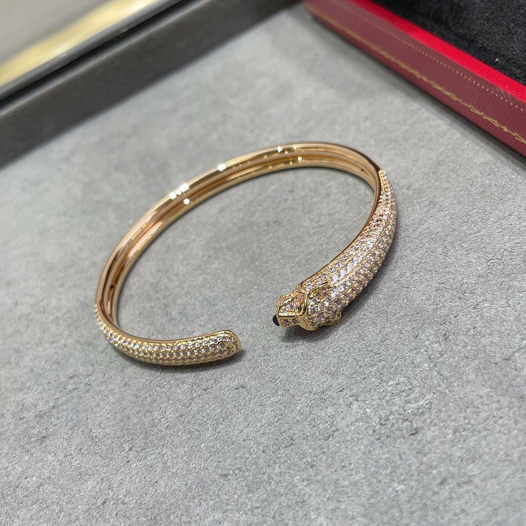 [Love Lucky]PANTHERE FULL DIAMOND OPEN BRACELET
