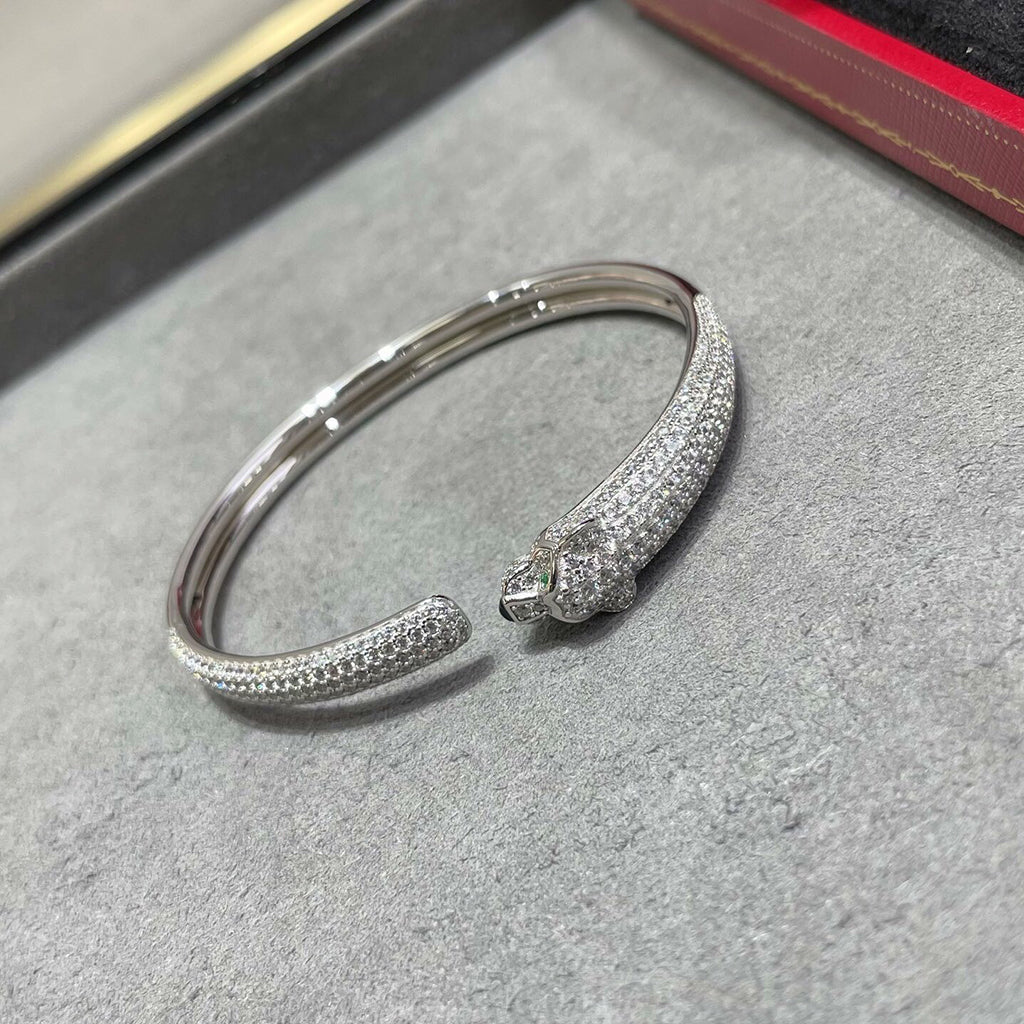 [Love Lucky]PANTHERE FULL DIAMOND OPEN BRACELET