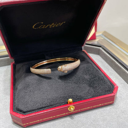 [Love Lucky]PANTHERE FULL DIAMOND OPEN BRACELET