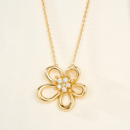 [Love Lucky]FLOWERLACE NECKLACE 5 DIAMONDS