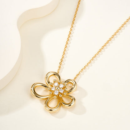 [Love Lucky]FLOWERLACE NECKLACE 5 DIAMONDS