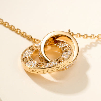 [Love Lucky]LOVE DOUBLE RING FULL DIAMOND BRACELET