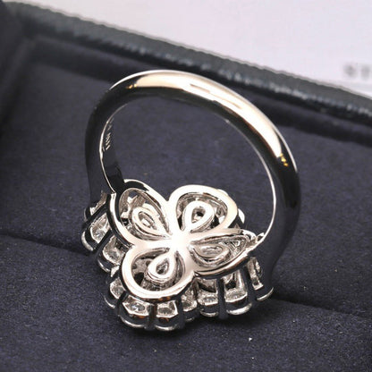 [Love Lucky] BAGUE LOOP À MOTIF ENTIER EN DIAMANTS 16 MM ARGENT