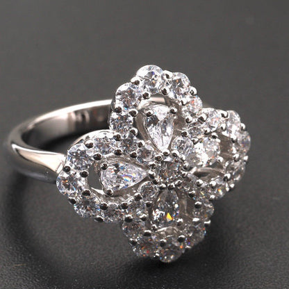 [Love Lucky] BAGUE LOOP À MOTIF ENTIER EN DIAMANTS 16 MM ARGENT