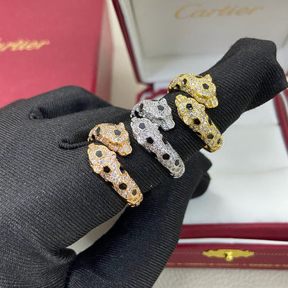 [Love Lucky]PANTHERE DOUBLE HEADED FULL DIAMOND  RING