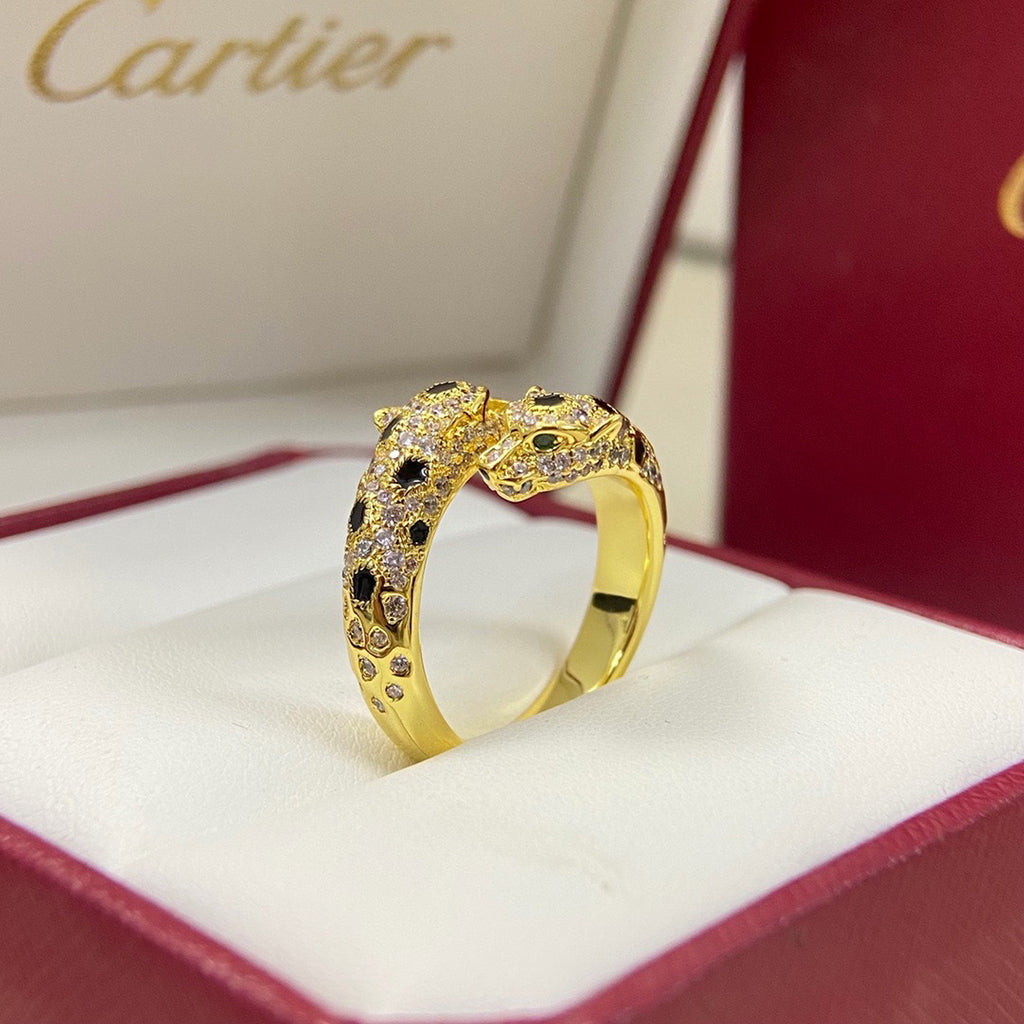 [Love Lucky]PANTHERE DOUBLE HEADED FULL DIAMOND  RING