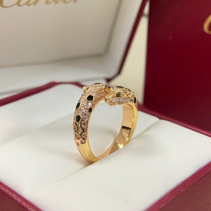 [Love Lucky]PANTHERE DOUBLE HEADED FULL DIAMOND  RING