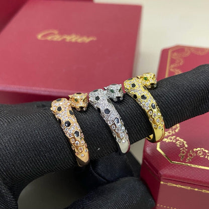 [Love Lucky]PANTHERE DOUBLE HEADED FULL DIAMOND  RING