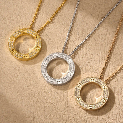[Love Lucky]LOVE NECKLACE 16MM  FULL DIAMOND