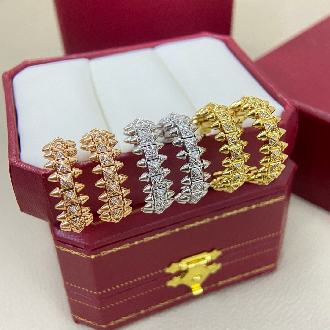 [Love Lucky]CLASH 6.4MM FULL DIAMOND SMALL EARRINGS
