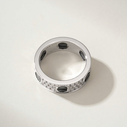 [Love Lucky]LOVE RING 5.5MM DIAMONDS PAVED CERAMIC