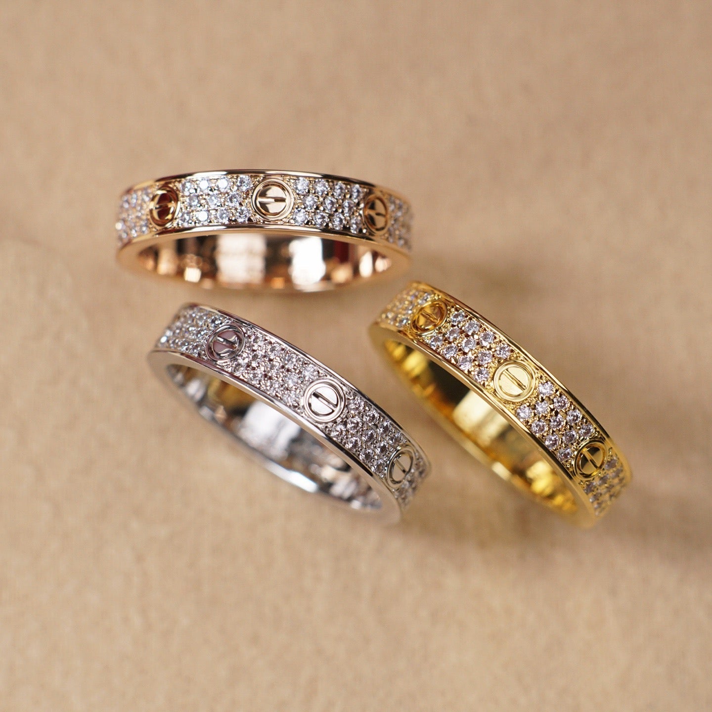[Love Lucky]LOVE RING 4.0MM DIAMOND PAVED