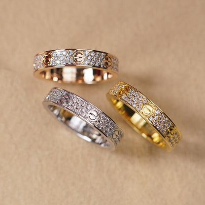 [Love Lucky]LOVE RING 4.0MM DIAMOND PAVED