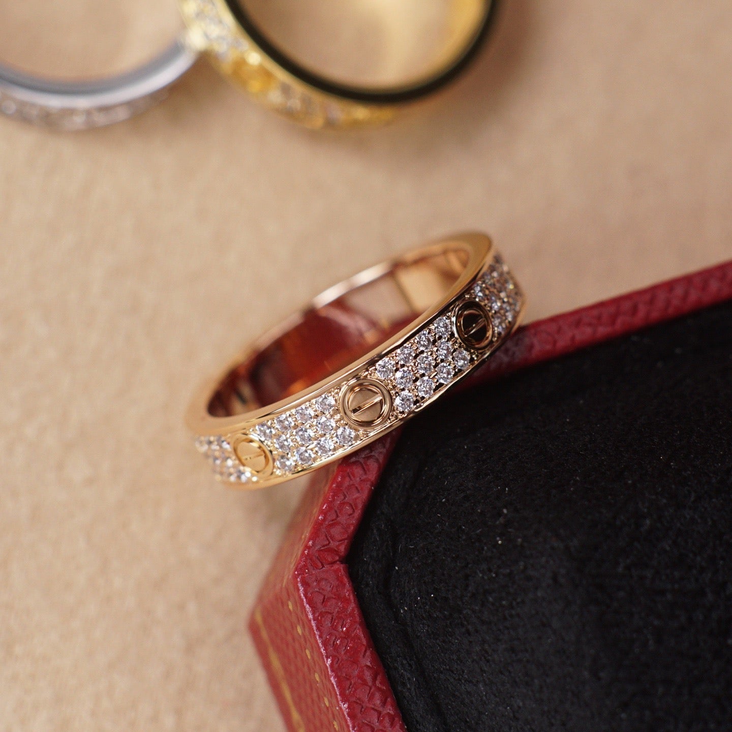 [Love Lucky]LOVE RING 4.0MM DIAMOND PAVED