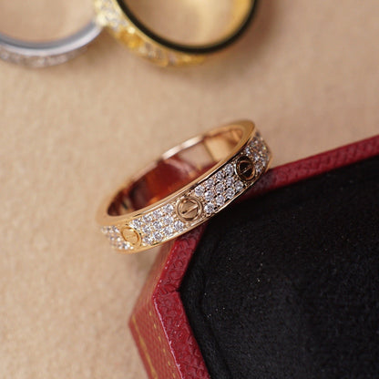 [Love Lucky]LOVE RING 4.0MM DIAMOND PAVED
