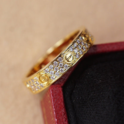 [Love Lucky]LOVE RING 4.0MM DIAMOND PAVED