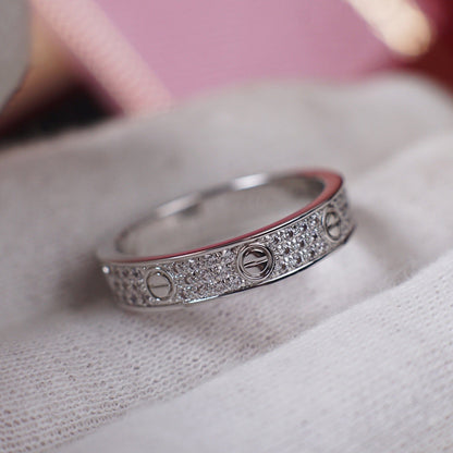 [Love Lucky]LOVE RING 4.0MM DIAMOND PAVED