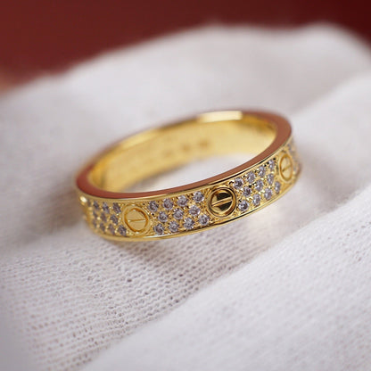 [Love Lucky]LOVE RING 4.0MM DIAMOND PAVED