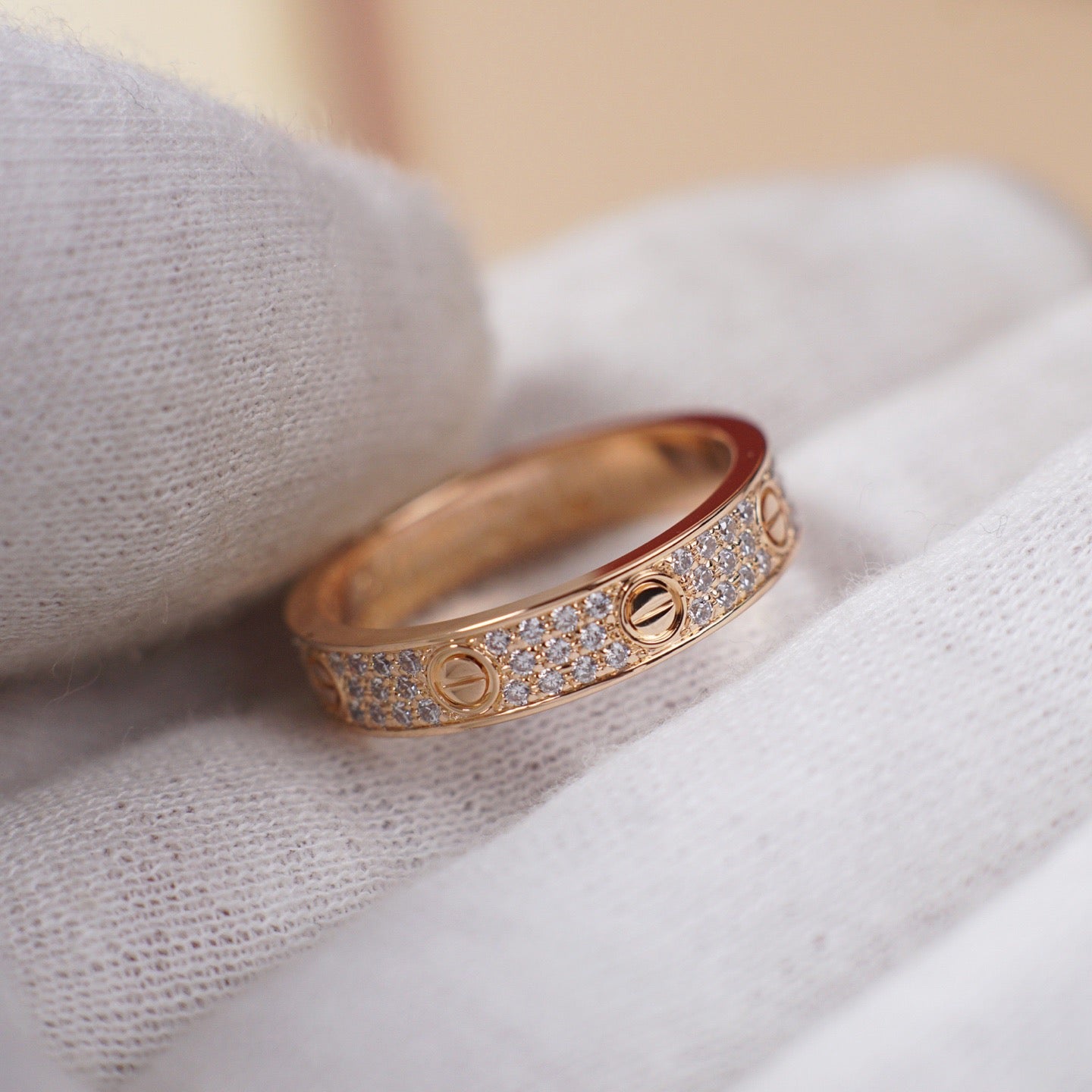 [Love Lucky]LOVE RING 4.0MM DIAMOND PAVED