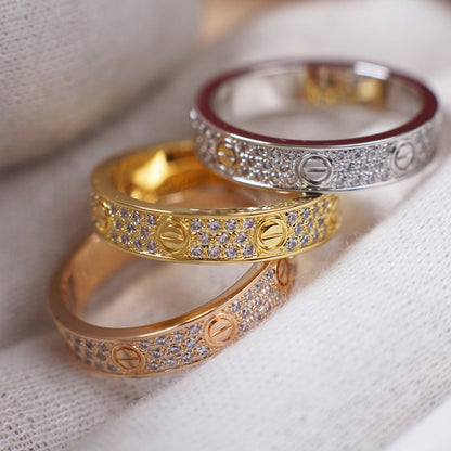 [Love Lucky]LOVE RING 4.0MM DIAMOND PAVED