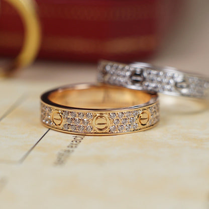 [Love Lucky]LOVE RING 4.0MM DIAMOND PAVED