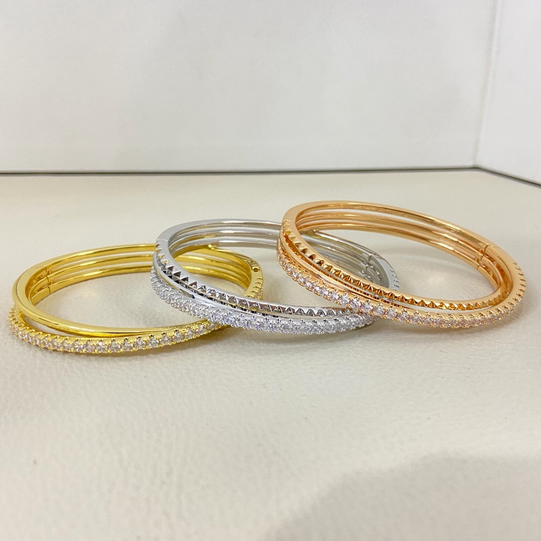 [Love Lucky]ETINCELLE HALF-PAVED DIAMOND BRACELET