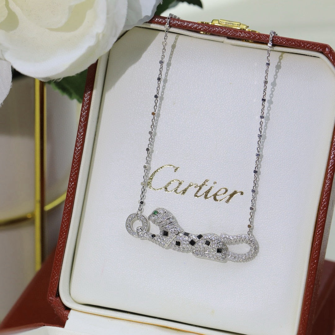 [Love Lucky]PANTHERE PAVED DIAMOND NECKLACE