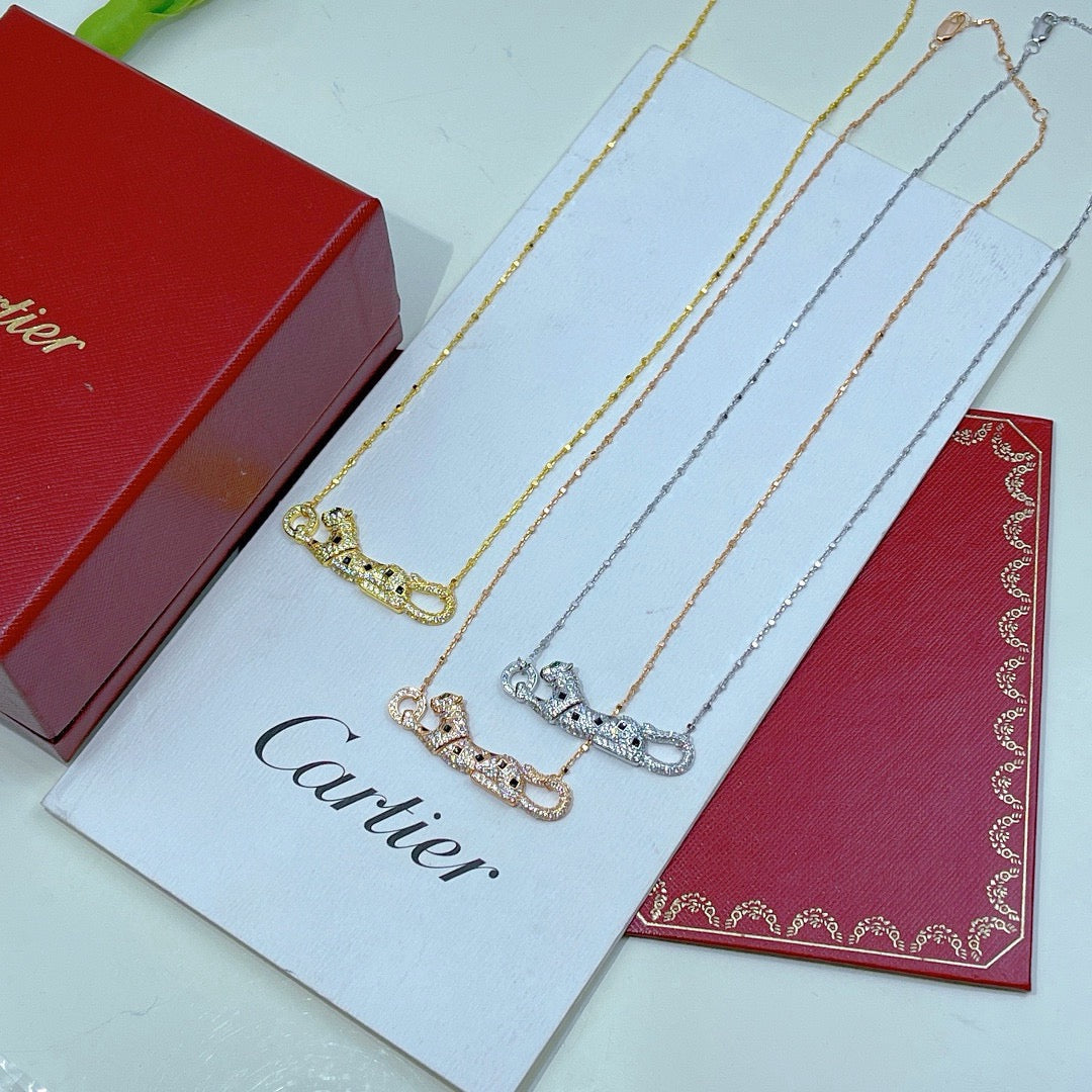 [Love Lucky]PANTHERE PAVED DIAMOND NECKLACE