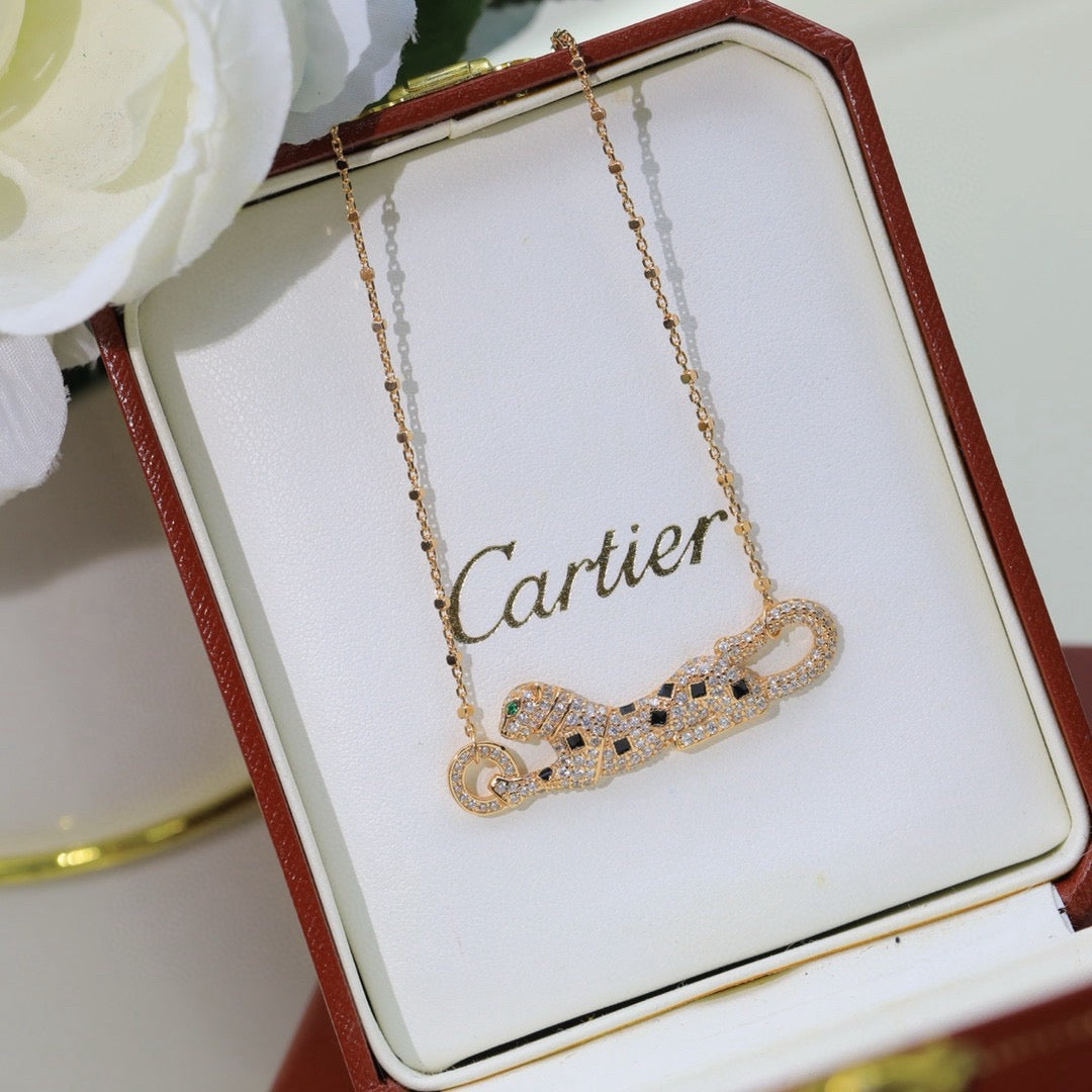 [Love Lucky]PANTHERE PAVED DIAMOND NECKLACE