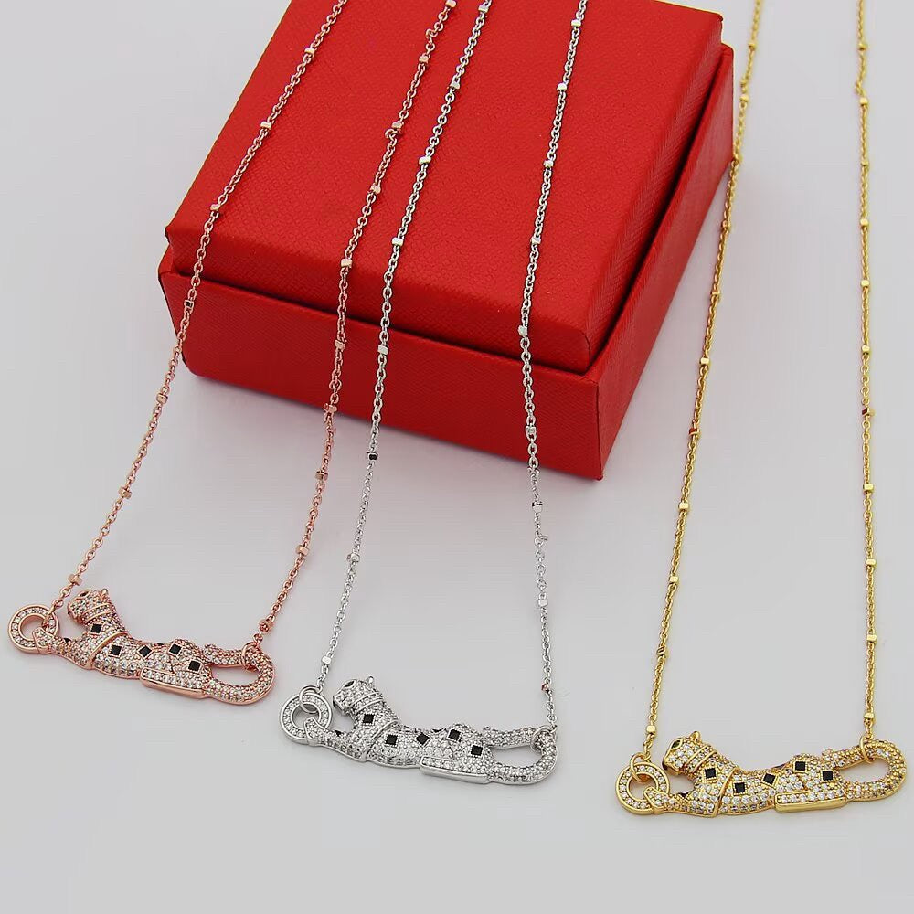 [Love Lucky]PANTHERE PAVED DIAMOND NECKLACE