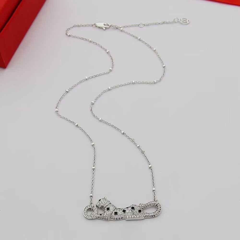 [Love Lucky]PANTHERE PAVED DIAMOND NECKLACE