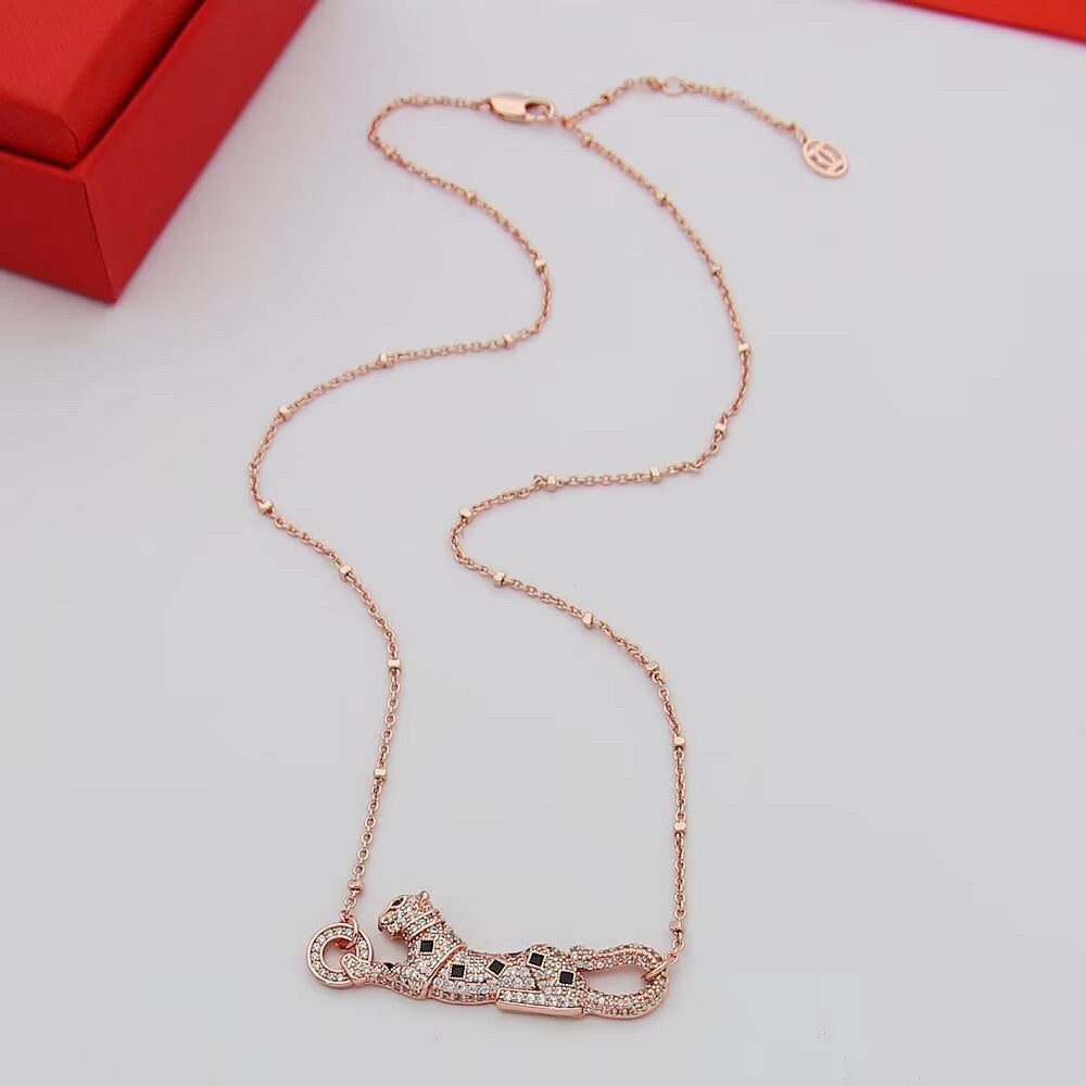 [Love Lucky]PANTHERE PAVED DIAMOND NECKLACE