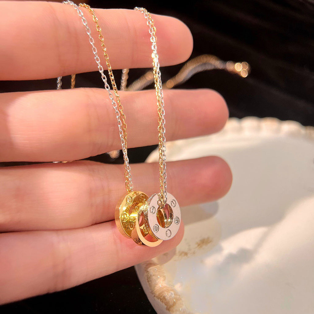 [Love Lucky]LOVE 6 DIAMOND PENDANT NECKLACE