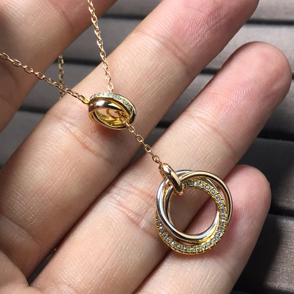 [Love Lucky]TRINITY DIAMONDS NECKLACE