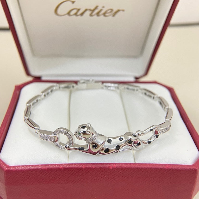 [Love Lucky]PANTHERE HALF DIAMOND ON CHAIN BRACELET