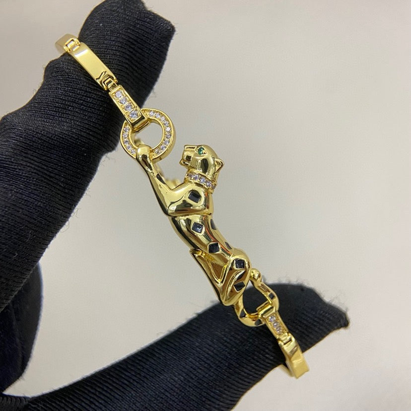 [Love Lucky]PANTHERE HALF DIAMOND ON CHAIN BRACELET