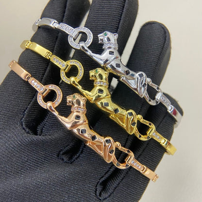 [Love Lucky]PANTHERE HALF DIAMOND ON CHAIN BRACELET