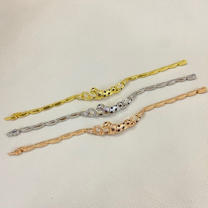 [Love Lucky]PANTHERE HALF DIAMOND ON CHAIN BRACELET