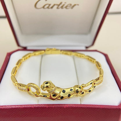 [Love Lucky]PANTHERE HALF DIAMOND ON CHAIN BRACELET
