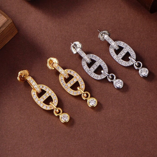 [Love Lucky]HM CHAINE DIAMOND EARRINGS