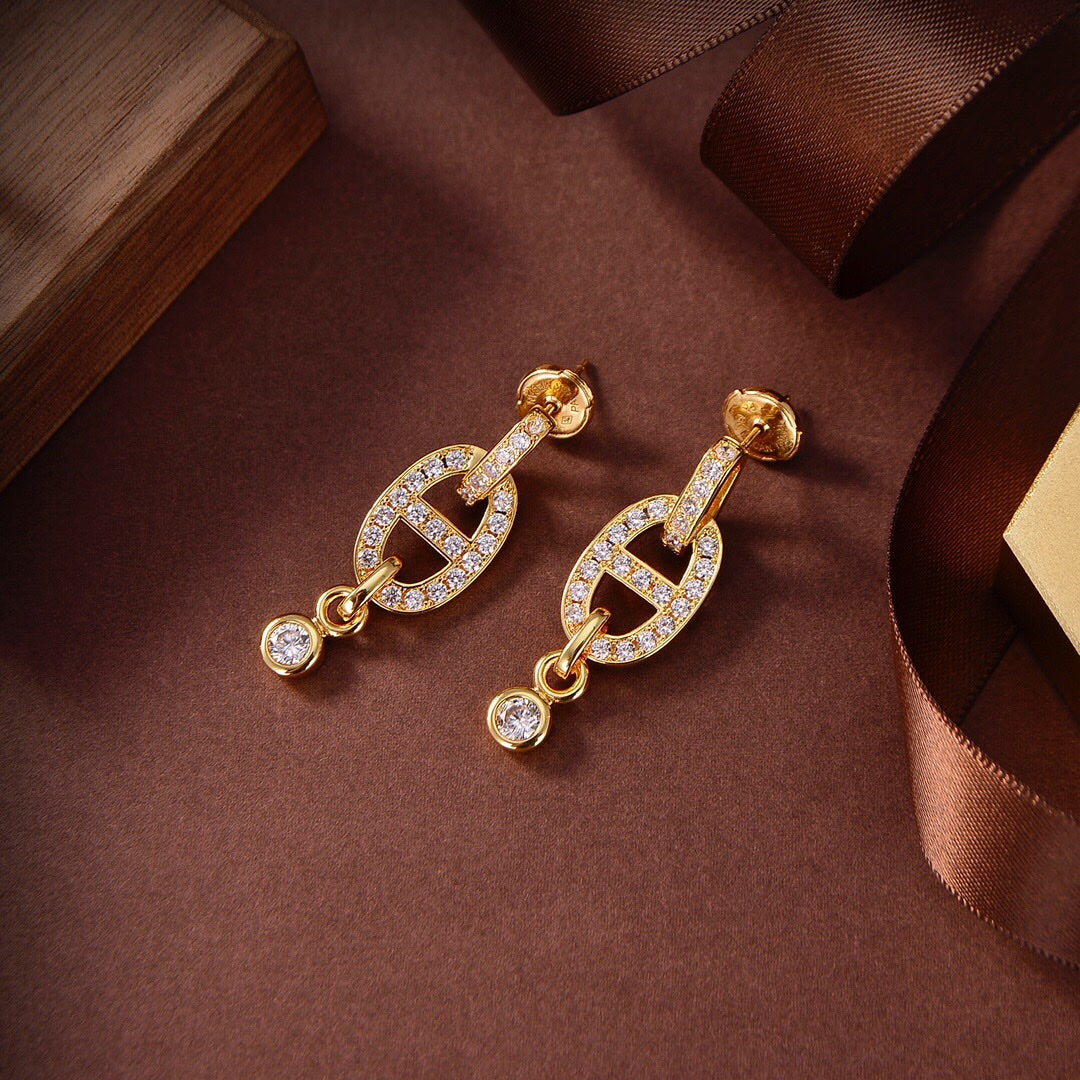[Love Lucky]HM CHAINE DIAMOND EARRINGS