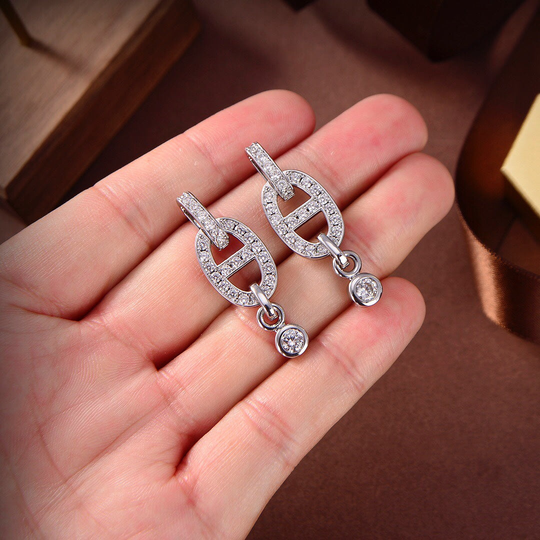 [Love Lucky]HM CHAINE DIAMOND EARRINGS