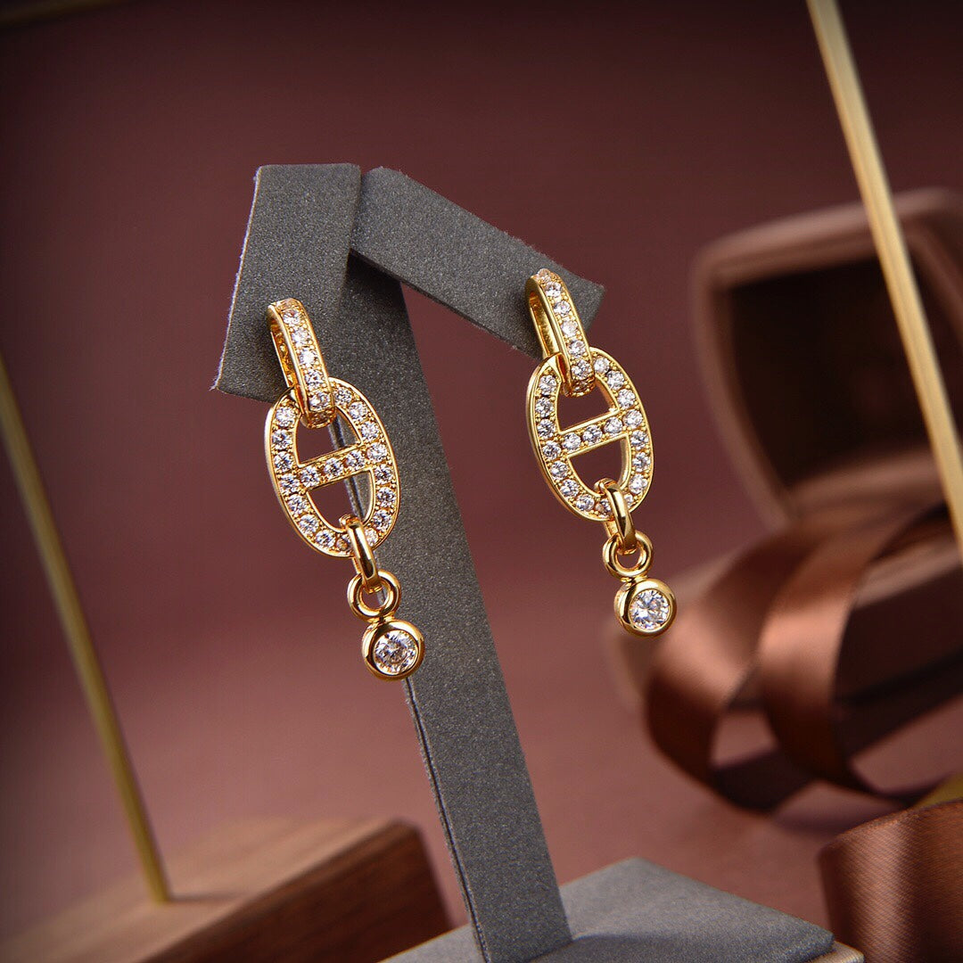 [Love Lucky]HM CHAINE DIAMOND EARRINGS