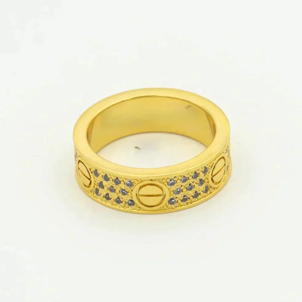 [Love Lucky] Liebesring 5,5 mm Diamanten gepflastert