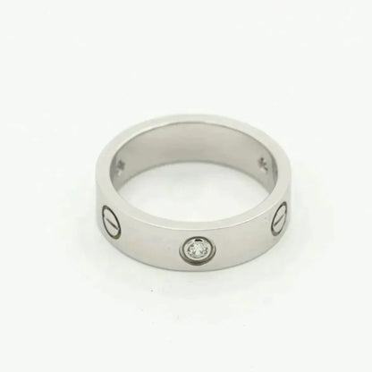 [Love Lucky]LOVE RING 5.5MM 3 DIAMONDS SILVER