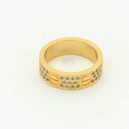[Love Lucky] Liebesring 5,5 mm Diamanten gepflastert