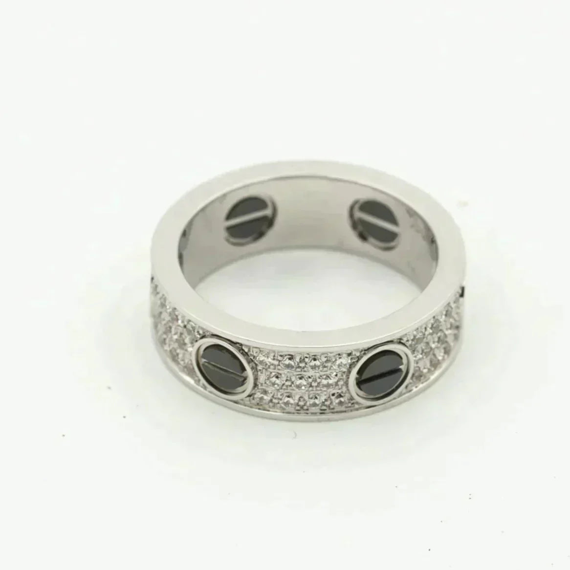 [Love Lucky] Liebesring 5,5 mm Diamanten gepflastert Keramik