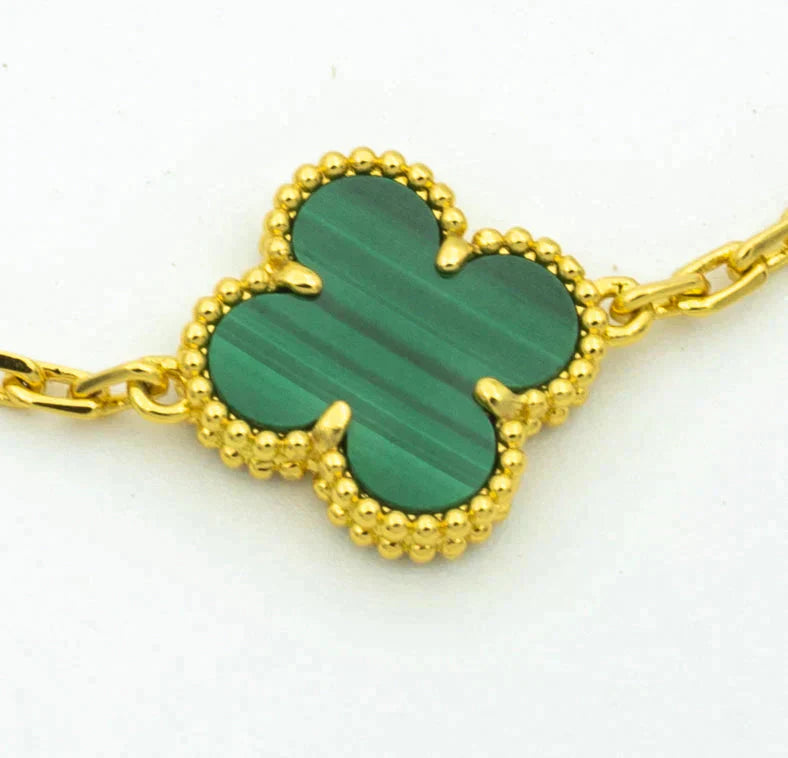 [Love Lucky] CLOVER 5 MOTIF MALACHITE BRACELET COLLECTION