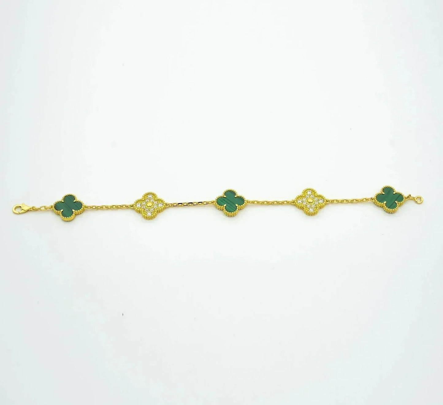 [Love Lucky] CLOVER 5 MOTIF MALACHITE BRACELET COLLECTION