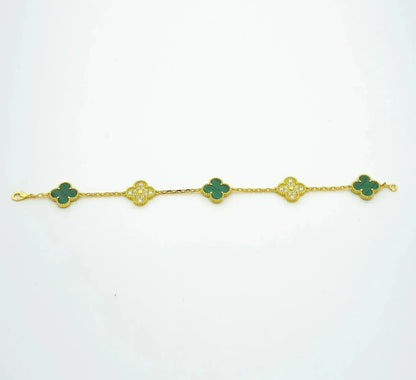 [Love Lucky] CLOVER 5 MOTIF MALACHITE BRACELET COLLECTION